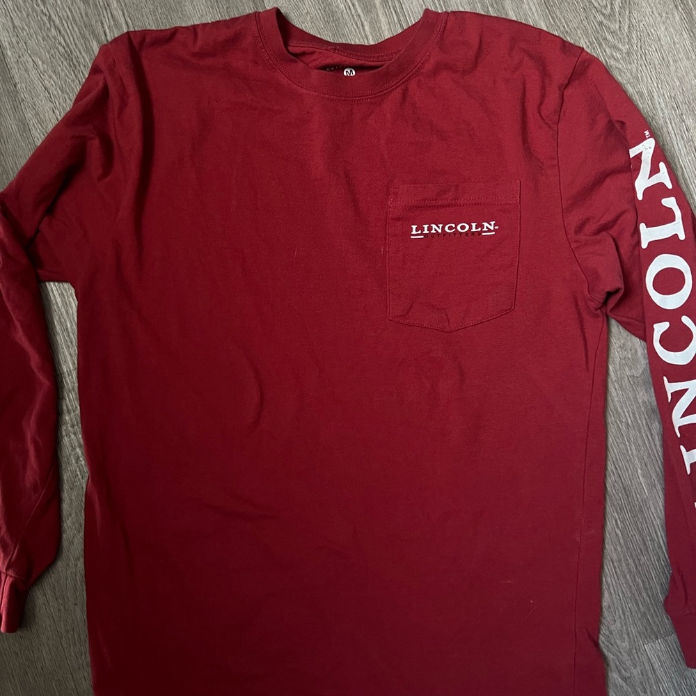 Lincoln Men's Maroon Long Sleeve Tee